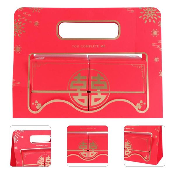 

gift wrap 1pc creative candy box packaging wedding paper present (red)