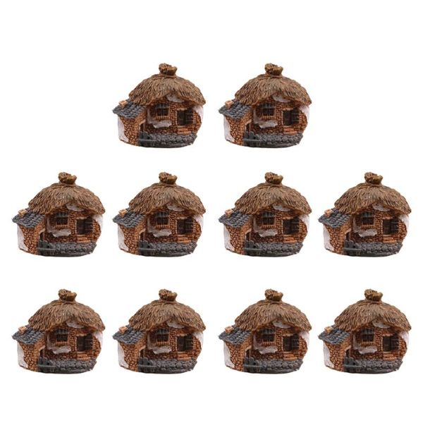 

10pcs small villa adornments aquarium micro landscape decorations (random style)