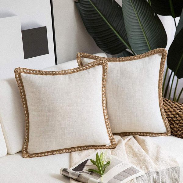 

cushion/decorative pillow fashion linen cushion cover solid modern case 45x45cm home decoration simplicity sofa pillowcases summer living ro