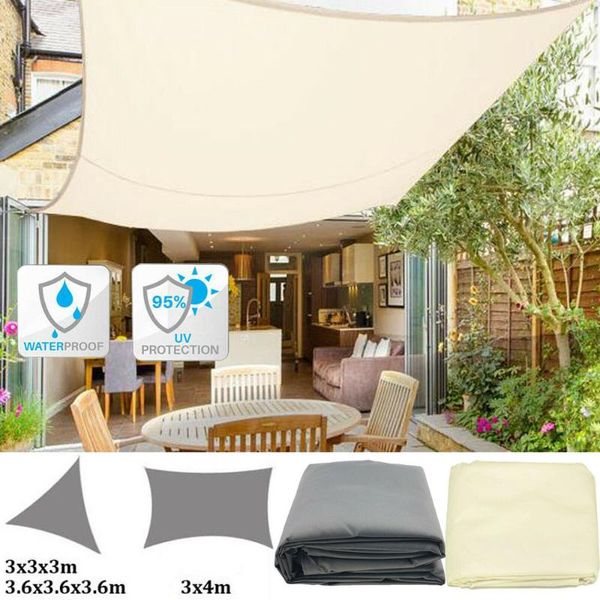 

outdoor garden patio triangle rectangle sun shade sail canopy polyester awning waterproof uv protected camping accessories