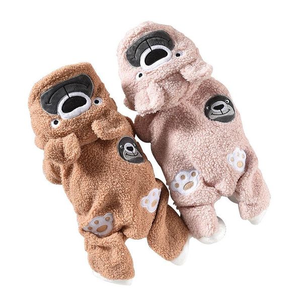 

dog apparel 2021 autumn and winter est clothes bear shaped four feet warm pet jumpsuits for small mascota luxury