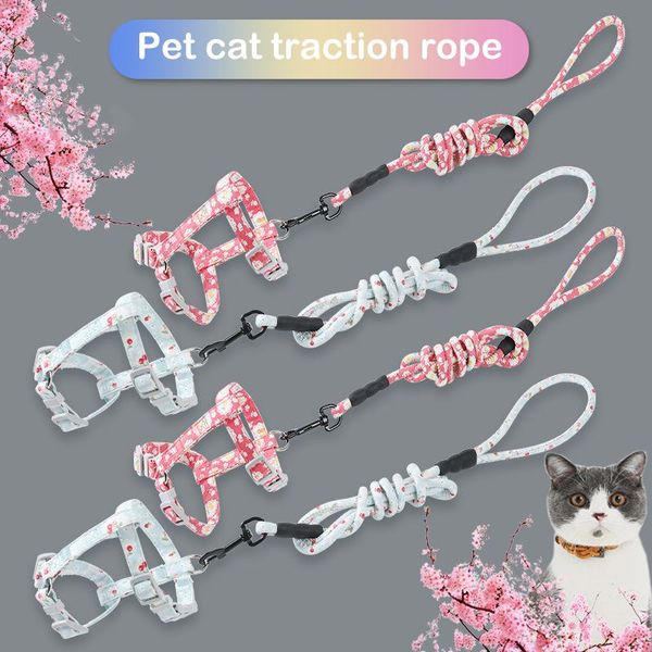 

dog collars & leashes pet vest chest strap comfortable harness and leash set adjustable rope supplies for cat bv789