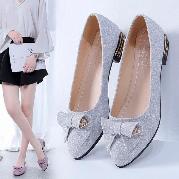 

dress shoes lihuamao sequined pointed toe square heel women slip on pumps ladies high wedding slingback, Black