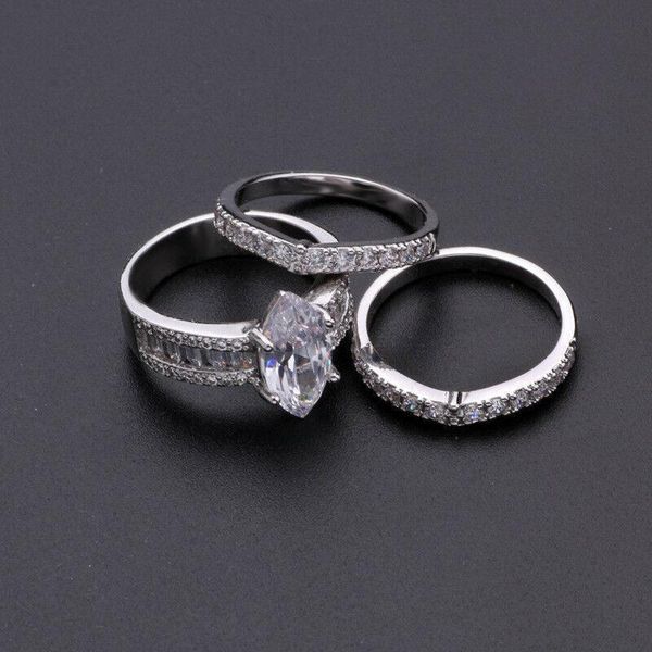 

cluster rings fashion women's silver color ring wedding jewelry size 5-11, Golden;silver
