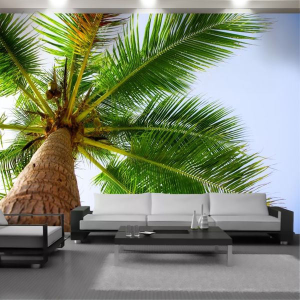 Пользовательские фрески 3d обои красивые кокосовые дерево пейзаж настенные бумаги интерьер дома декор гостиной спальня картина обои