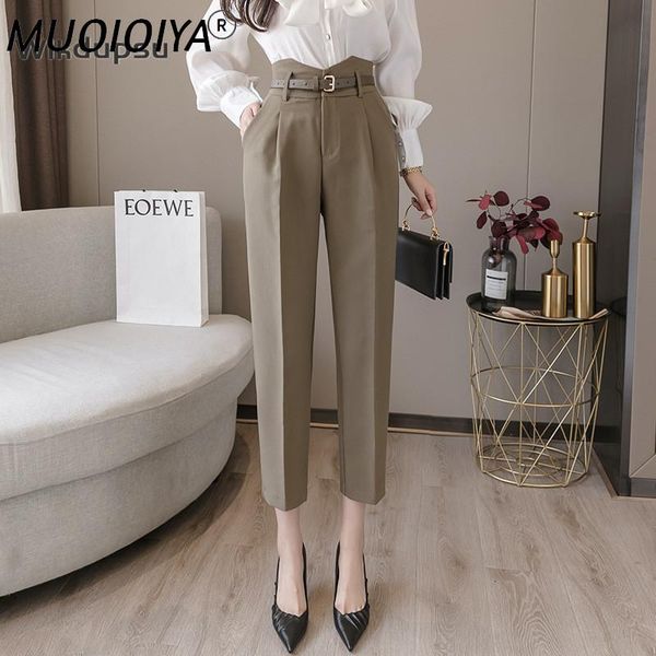 

women's pants & capris brown white black pencil for women fashion office work elegant trousers casual slim korean ankle-length suit, Black;white