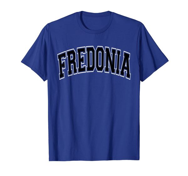 

fredonia varsity style black text t-shirt, White;black