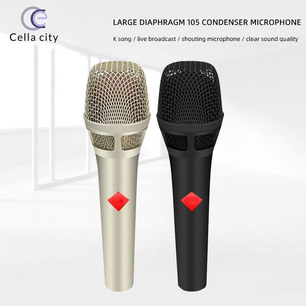 

microphones cella city handheld condenser microphone live streaming large diaphragm wired gaming professional recording equipment