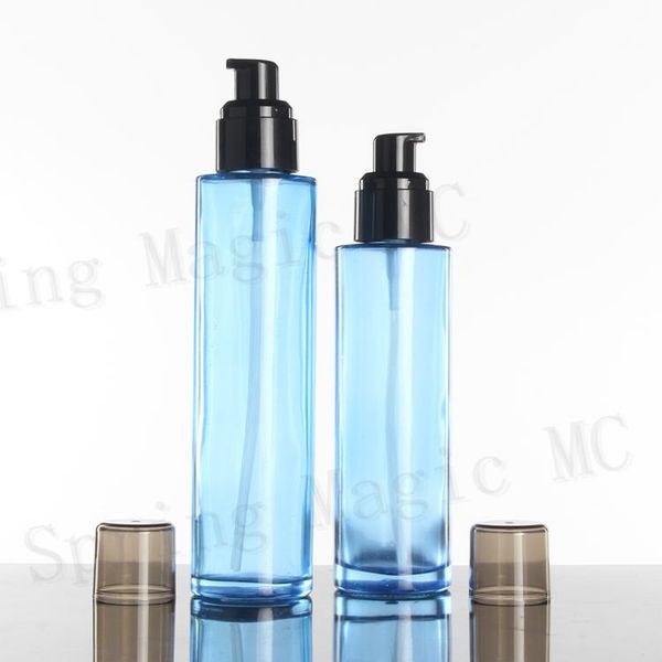 

storage bottles & jars 120ml empty green/frosted glass bottle with clear black lid,travel portable cosmetic container for sprayer perfume/lo