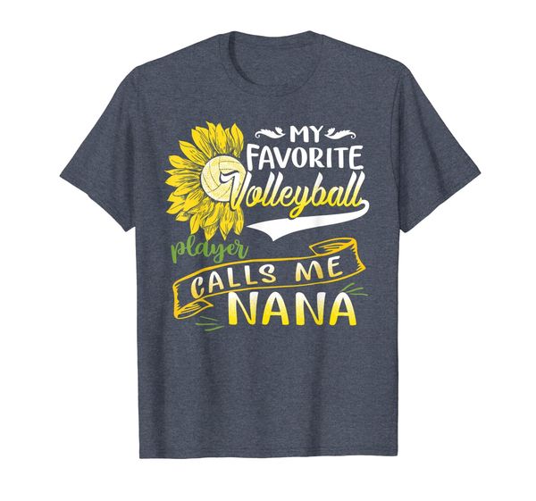 

my favorite volleyball player calls me nana sunflower shirt, White;black