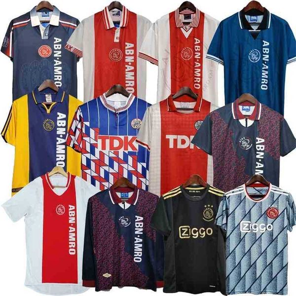 

1994 95 ajax retro men's short sleeve tadic football shirt 1998 99 kluivert customize lucaselli soccer jerseys, Gray