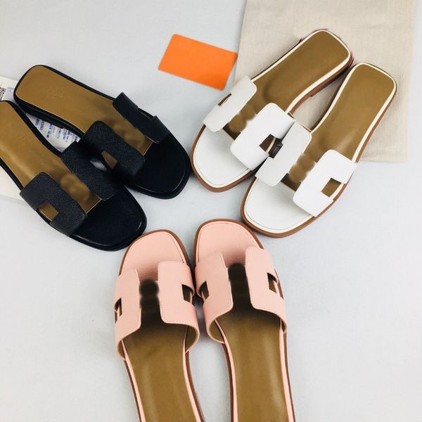 

pretty women paris slippers beach slide classic flat sandals fashion designs orange scuffs shoes, Black