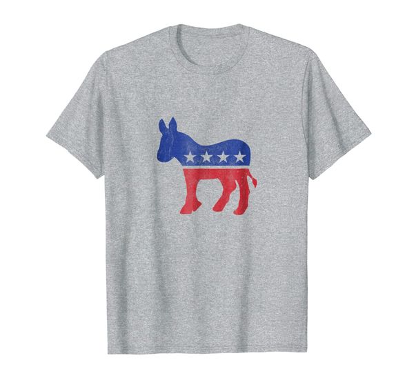 

democrat donkey tshirt vintage look democratic support shirt, White;black