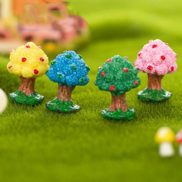 

decorative objects & figurines zocdou 4 pieces apple fruit tree orchard usa model small statue mini figurine crafts ornament miniatures diy