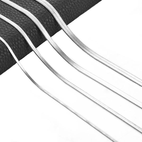 

chains stainless steel snake blade chain necklace gold flat jewelry gift diy findings accessories, Silver