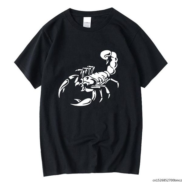 

men's t-shirts comfortable fabric street style scorpion printing casual t-shirt summer graphic, White;black