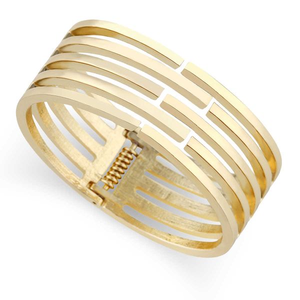 

haha&toto new arrived statement nail bangle cuff bracelet for women girls polished gold or silver plated love bangle bracelets q0717, Black