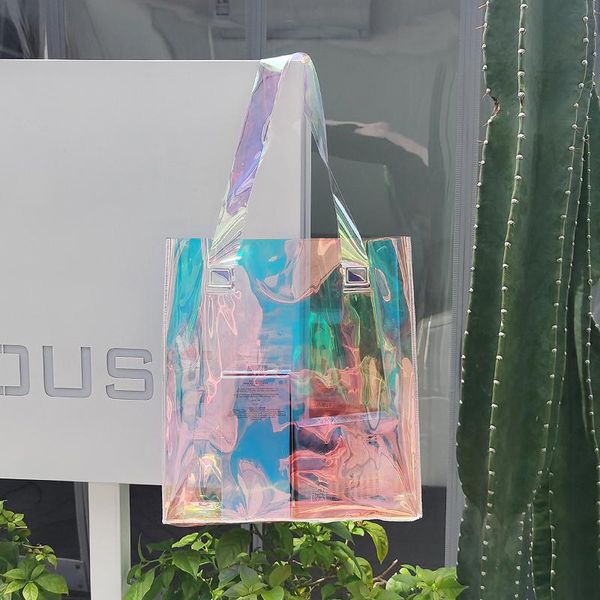 

gift wrap 500pcs/ lot customized holographic bags for shopping, waterproof and portable gifts/books supplies, custmized logo