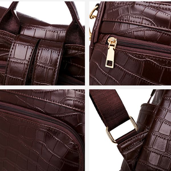 

womens leather backpack female black fashion crocodile soft pu waterproof anti theft back pack ladies 2020 trend women bagpack