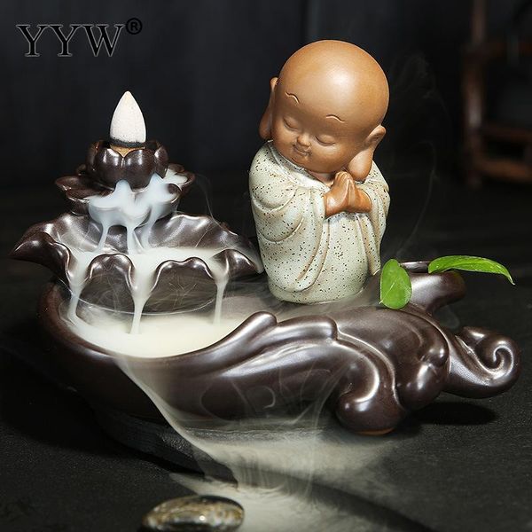 

fragrance lamps creative incense burner holder backflow cones censer aroma with small plant vase chinese crafts decoration use in home