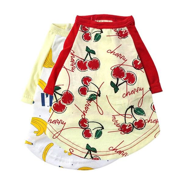 

dog apparel cute clothes puppies teddy fruit t-shirt summer poodle vests schnauzer supplies casual pet