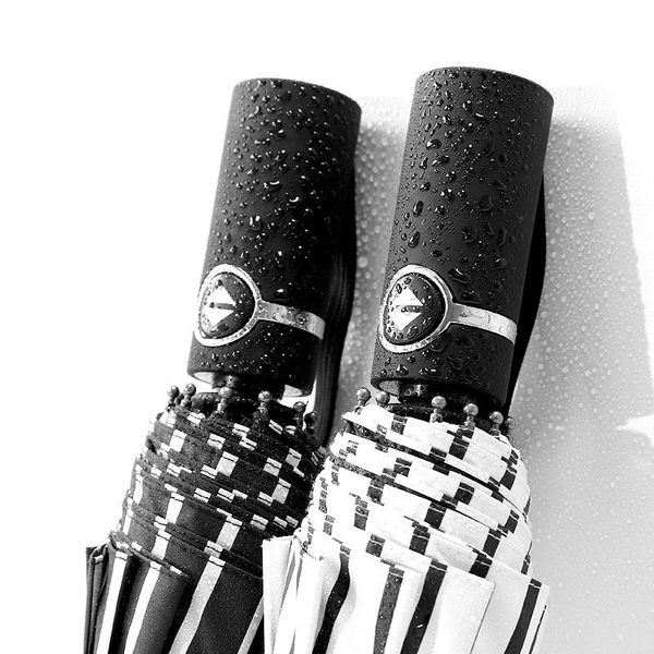 

umbrellas 10k s automatic folding umbrella women rain quality windproof uv large paraguas famale stripe parasol
