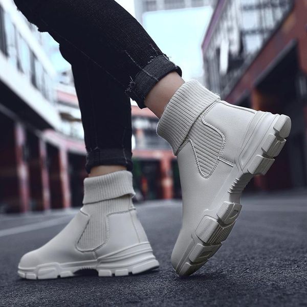 

boots cuero sale sports hombre leather mens black on leisure for sneakers male white chunky sapato spring para shoe sport s 39