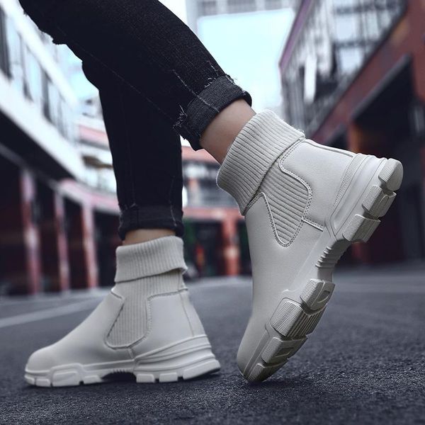 Botas cuero venda esportes hombre couro homens negros em lazer para tênis macho branco chunky sapato mola para esporte sapato s 39