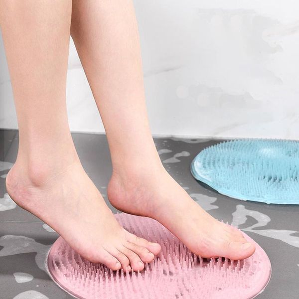 

bath mats 31cm round silicone massage cushion brush for lazy wash feet clean dead skin bathroom artifact back shower foot