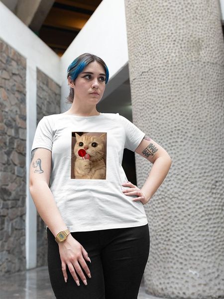 

plus size t-shirt kawaii cat teen clothing white tshirt soft girl grunge aesthetic short sleeve ulzzang fashion brazil lolita style, Black