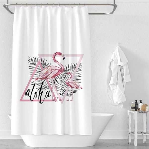 

shower curtains flamingo plant leaf curtain bathroom fabric waterproof polyester with hook