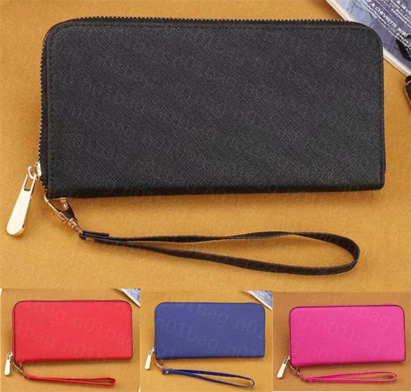 

wholesale fashion 2021 lady long wallet multicolor coin purse card holder original women classic zipper pocke clutch bag, Red;black
