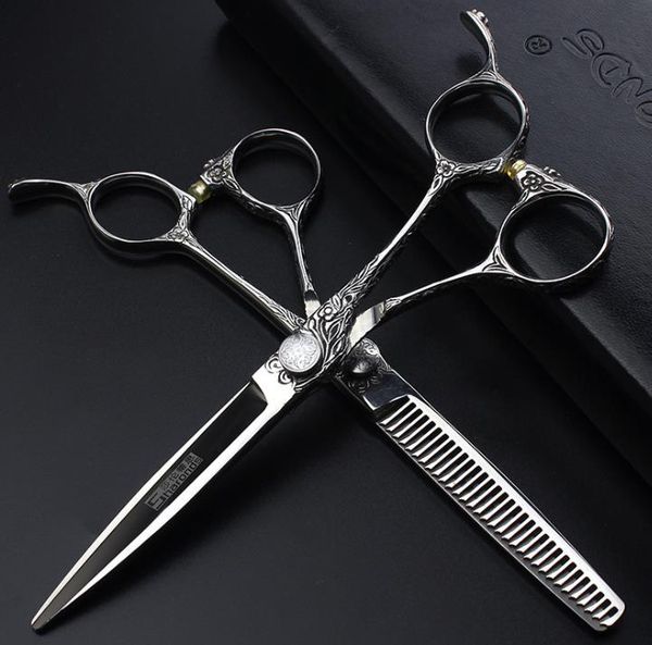 

hair scissors hairdressing 6 inch flat cut non-marking special tooth cutting tool for thinning pair of barber