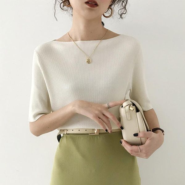 

new summer women shirts knit shirts women fashion clothing ribbed knit, White