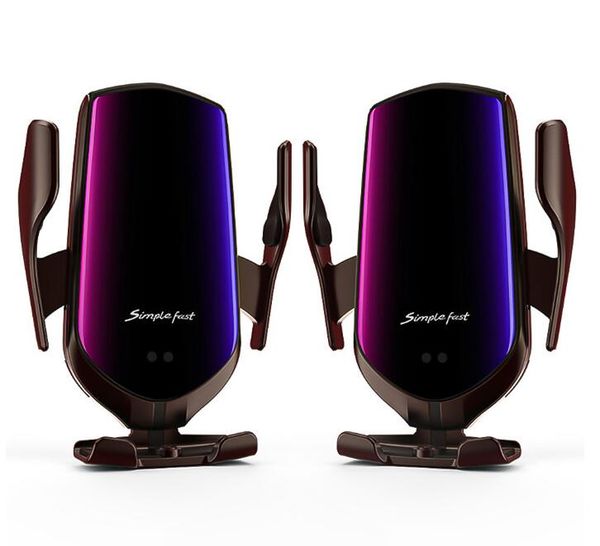 

infrared induction magnetic suction wireless car charger for all phones r2s 10w automatic clamping car holder wireless charger