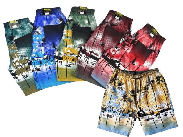 

summer casual beach pants loose print comfort shorts hawaiian, White;black