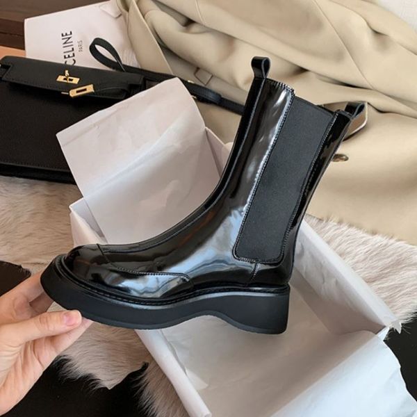 

Size 33-41 New Boots Female Women Shoes Platform Thick Bottom Short Ankle Boots Cool Fashion Winter Ladies Footwear, Black 2