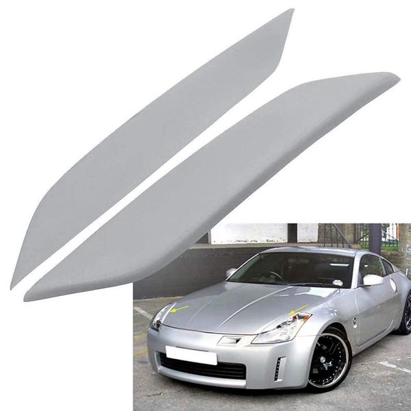 

car organizer 2pcs eyebrow light lamp resin headlight eyelids eyebrows for 350z 2003-2008