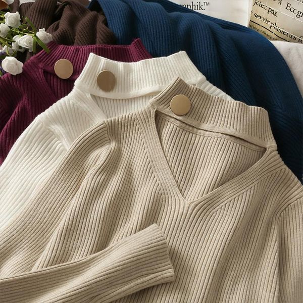 

women's sweaters hollow out round neck hanging tight sweater autumn slim long sleeve knitted top, White;black