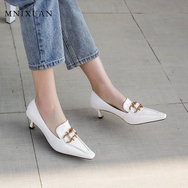 

dress shoes mnixuan woman big size heels nigeria female pumps high 2021 square toe kitten yellow 43 47, Black