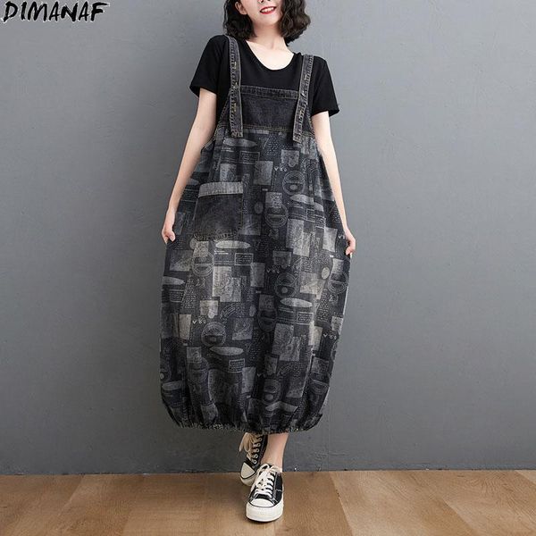 

dimanaf plus size women jumpsuits overalls jeans long pants trousers clothing print loose casual spliced black 2021 summer style, Black;white