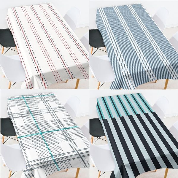 

table cloth geometric striped lattice wedding decoration anti-stain tablecloth set rectangular red