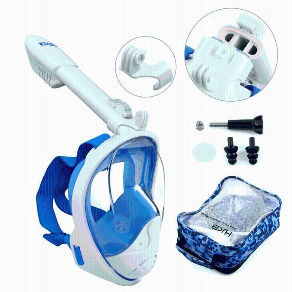 

new 180 degrees full face diving mask underwater scuba anti fog snorkeling swimming set with anti-skid ring scuba camera1