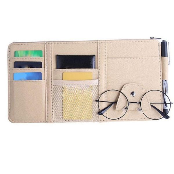 

car organizer bag cover glasses clip sun visor storage card multi-function driver's license bill