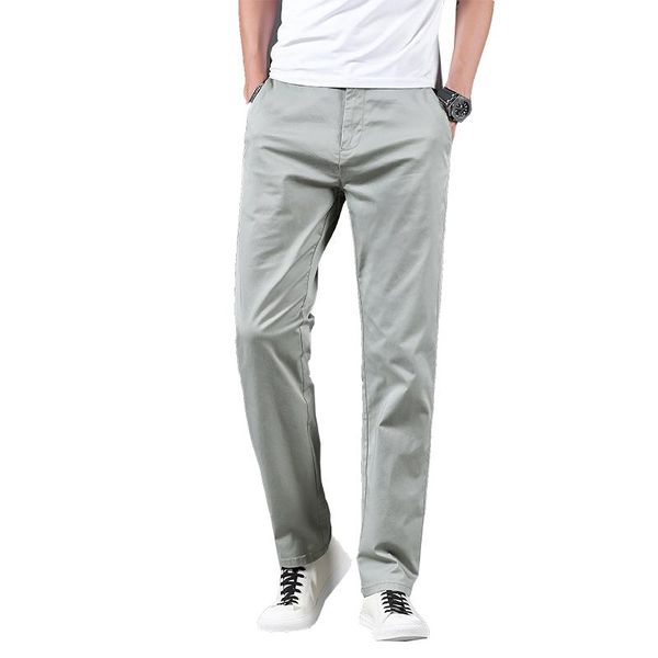 

men's pants 2021 spring summer comfortable cotton stretch lightweight straight casual classic fashion solid color trousers,6612, Black