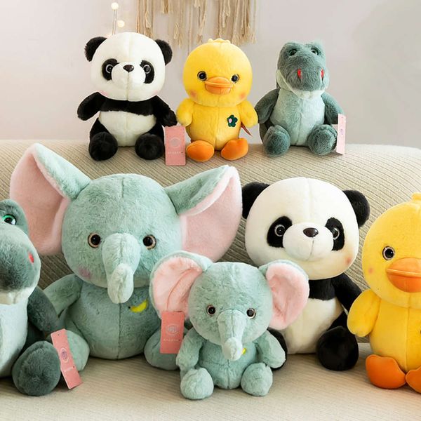 

baby panda duck doll plush toy dinosaur elephant children's gift, Blue