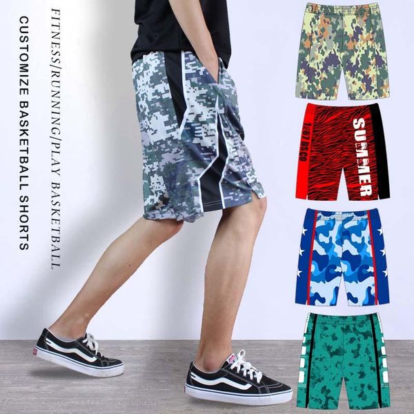 

diy basketball shorts professional running training shorts breathable training suit, White;black