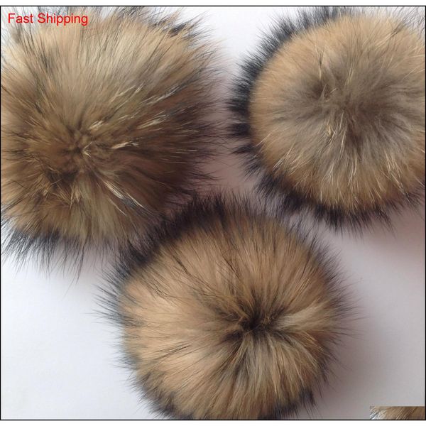 

15cm diy genuine real raccoon fur pompom fur pom poms for women kids beanie hats big size natural bal jllmso carshop2006, Silver