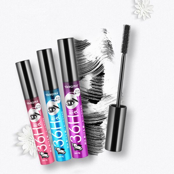 

smudge-proof mascara waterproof eyelash fiber black ink rimel curling eye lash lengthening makeup extension volume mascara