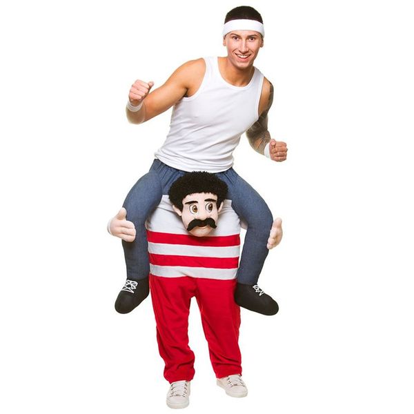 

mascot doll costume 160-190cm adults kids fitness coach carry me mascot magic pants outfit halloween costumes carnival party dress up suit, Red;yellow